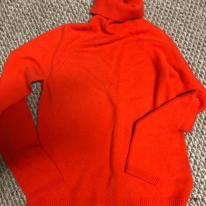 100% cashmere sweater~ ORANGE~medium. Like new.